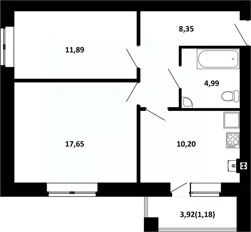 2-к кв. Ивановская область, Иваново ул. 1-я Балинская (53.08 м) - Фото 0