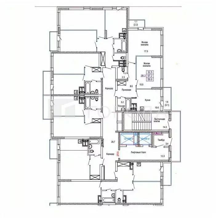 2-к кв. Новосибирская область, Новосибирск ул. Бородина, 54 (59.9 м) - Фото 1