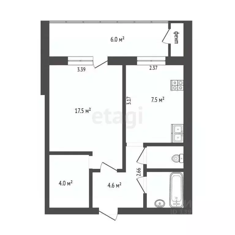 1-к кв. Тюменская область, Тюмень ул. Боровская, 8 (34.4 м) - Фото 1