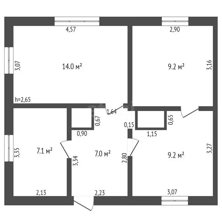 Дом в посёлок Ленинский, Юбилейная улица (46.5 м) - Фото 1