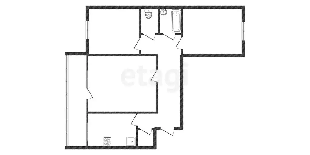 3-комнатная квартира: Обнинск, улица Аксёнова, 15 (61.5 м) - Фото 0
