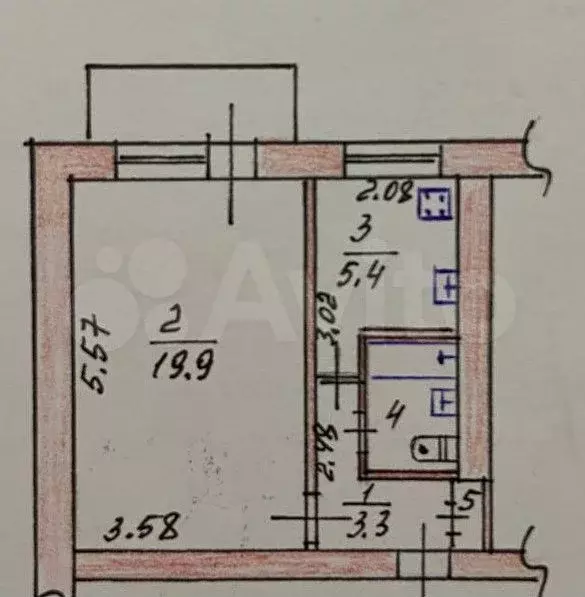 1-к. квартира, 31,5 м, 4/5 эт. - Фото 0