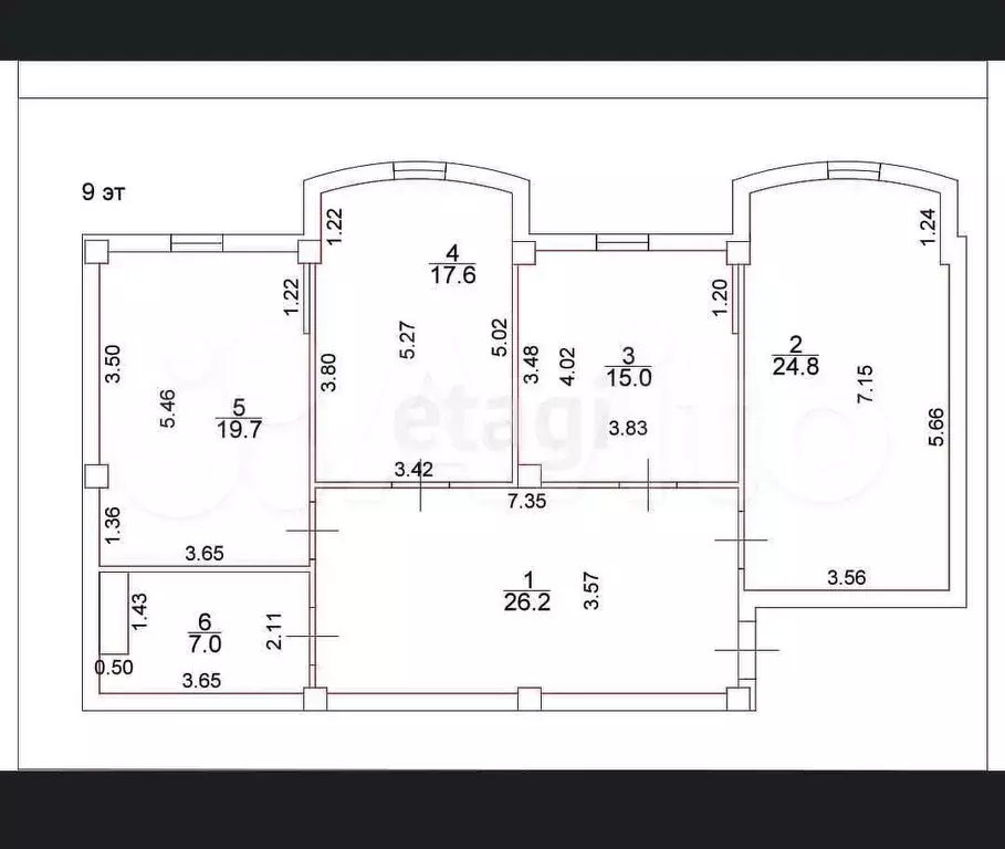 3-к. квартира, 110 м, 9/10 эт. - Фото 0