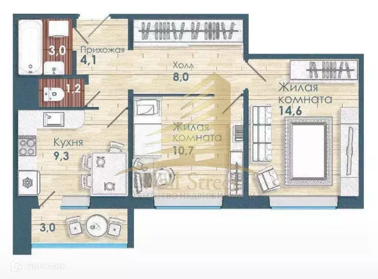 Продаётся 2-к квартира, 53.9 м - Фото 0