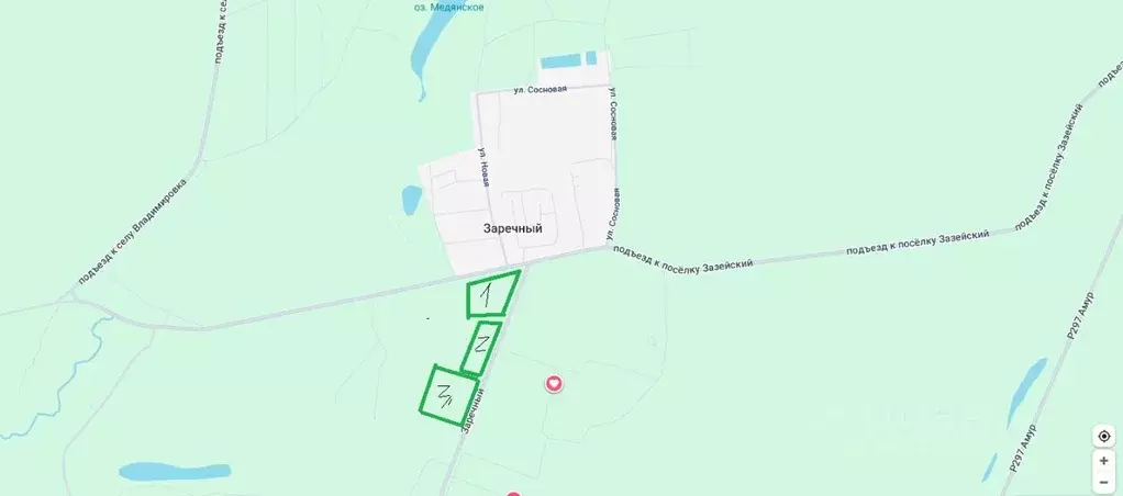 Участок в Амурская область, Благовещенский район, пос. Заречный ул. ... - Фото 2