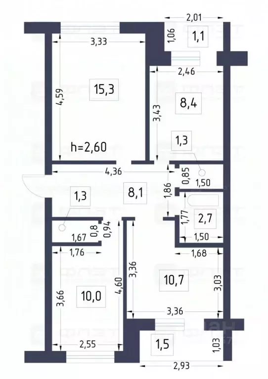 3-к кв. Татарстан, Лаишевский район, с. Габишево Советская ул., 4 ... - Фото 2