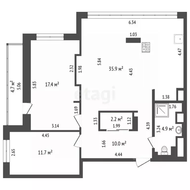 3-к кв. Самарская область, Самара ул. Советской Армии, 238в (82.1 м) - Фото 2