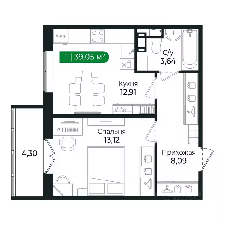1-к кв. Ленинградская область, Сертолово Всеволожский район, ... - Фото 1