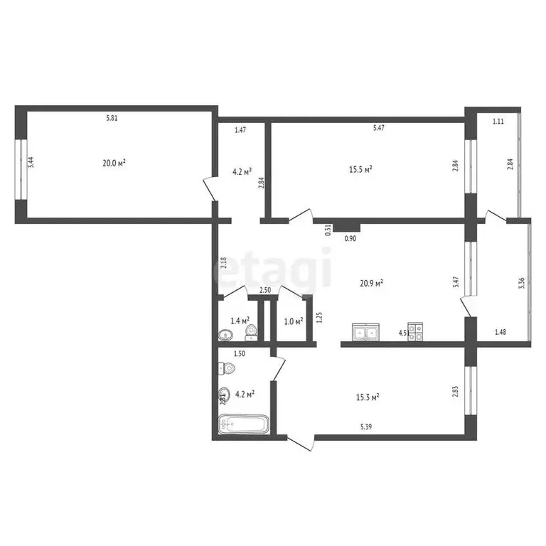 3-комнатная квартира: Якутск, улица Свердлова, 2/1 (82.5 м) - Фото 0