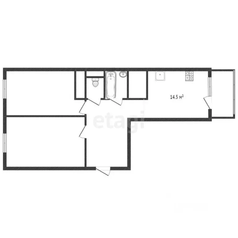 2-к кв. Ханты-Мансийский АО, Сургут ул. Крылова, 38 (64.8 м) - Фото 2