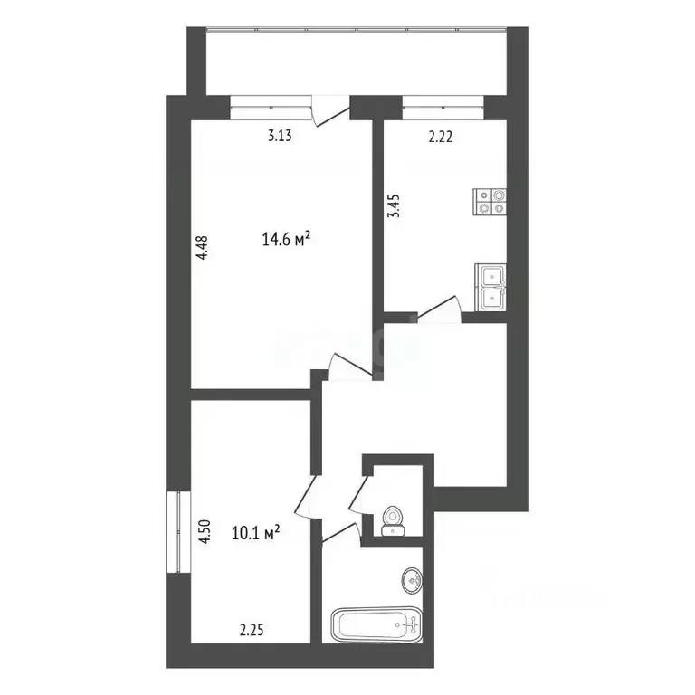 2-к кв. Тюменская область, Тюмень Утешево мкр, ул. Анатолия Замкова, ... - Фото 1
