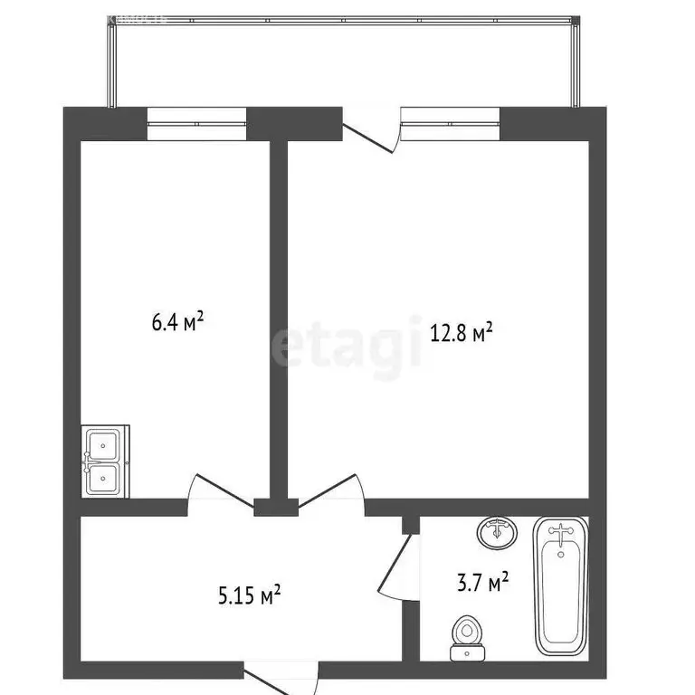 1-комнатная квартира: село Никольское, улица Филатова, 6 (29.2 м) - Фото 1