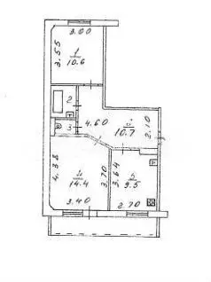 2-к. квартира, 49 м, 1/3 эт. - Фото 0