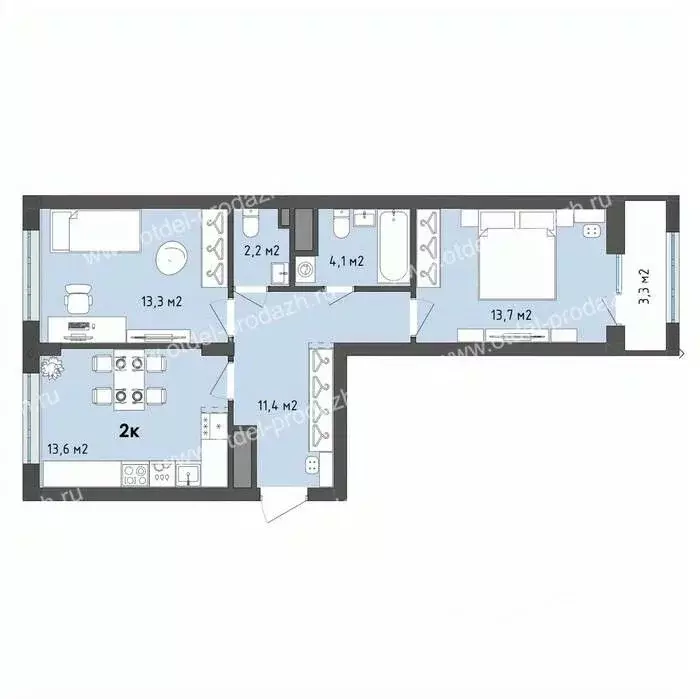 2-к кв. Воронежская область, Воронеж бул. Содружества, 1 (60.0 м) - Фото 1