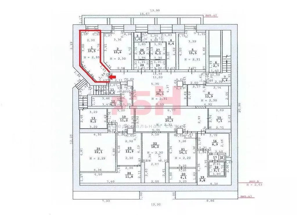 Помещение свободного назначения в Свердловская область, Екатеринбург ... - Фото 2