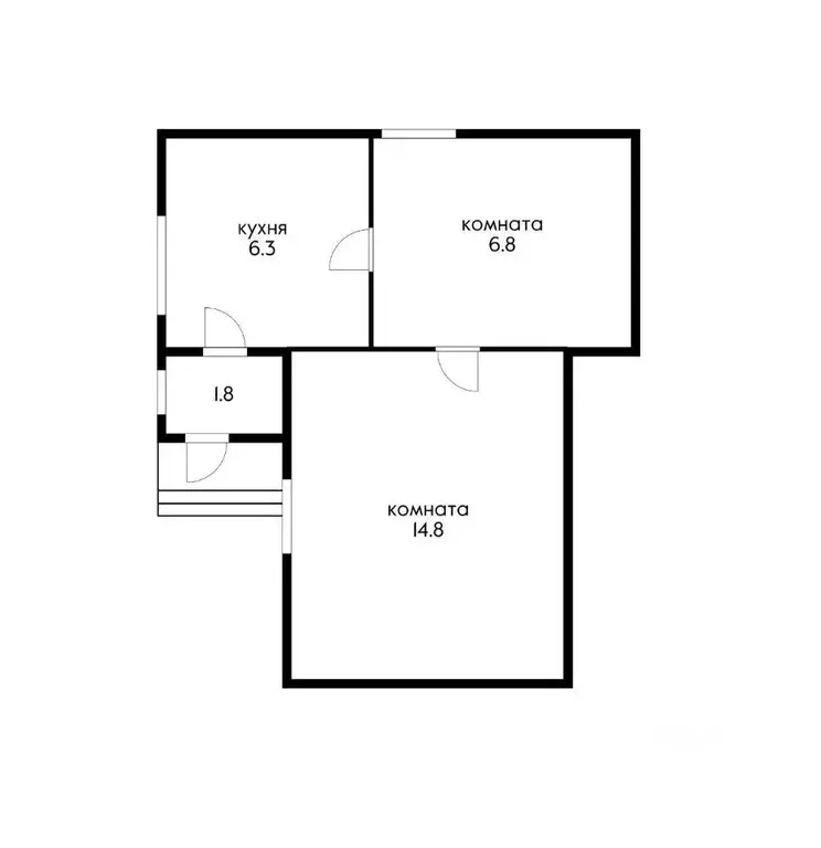 Квартира, 2 комнаты, 30 м - Фото 1