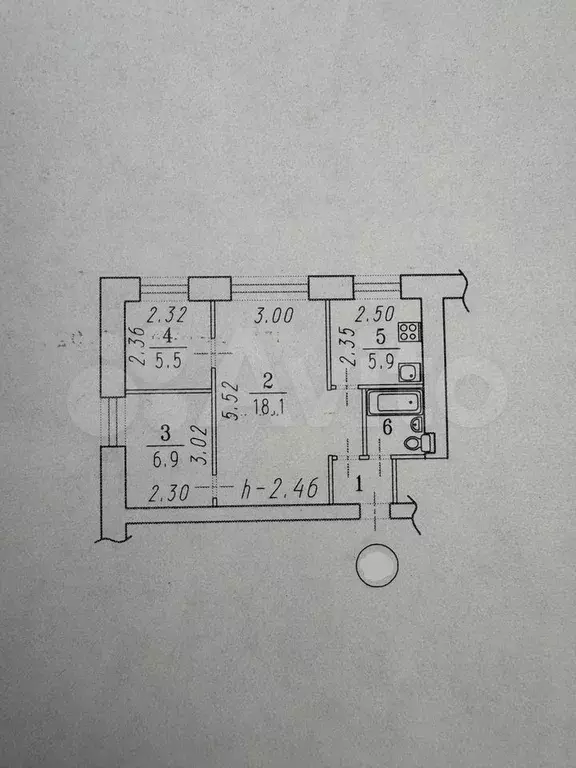 3-к. квартира, 41,1 м, 4/5 эт. - Фото 0