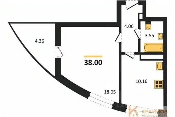 1-к кв. Воронежская область, с. Новая Усмань, Южный мкр  (38.0 м) - Фото 0