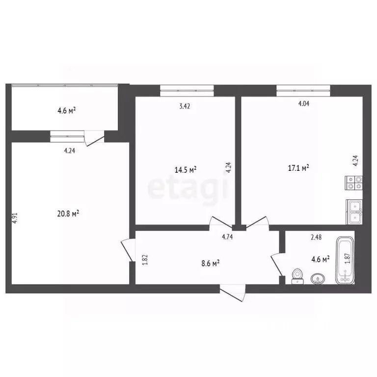 2-к кв. Ростовская область, Таганрог Кленовая ул., 26к2 (73.0 м) - Фото 1
