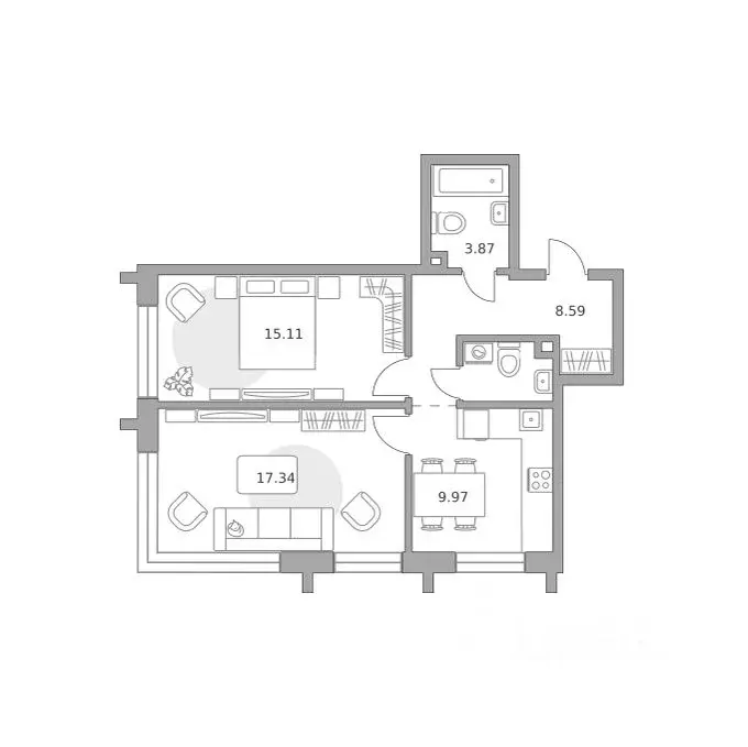 2-к кв. Москва Юго-Восточный ао, Южнопортовый р-н,  (57.38 м) - Фото 0