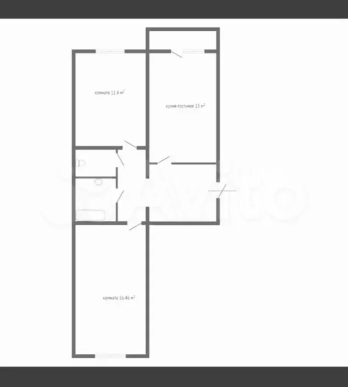 2-к. квартира, 52,6 м, 3/5 эт. - Фото 0