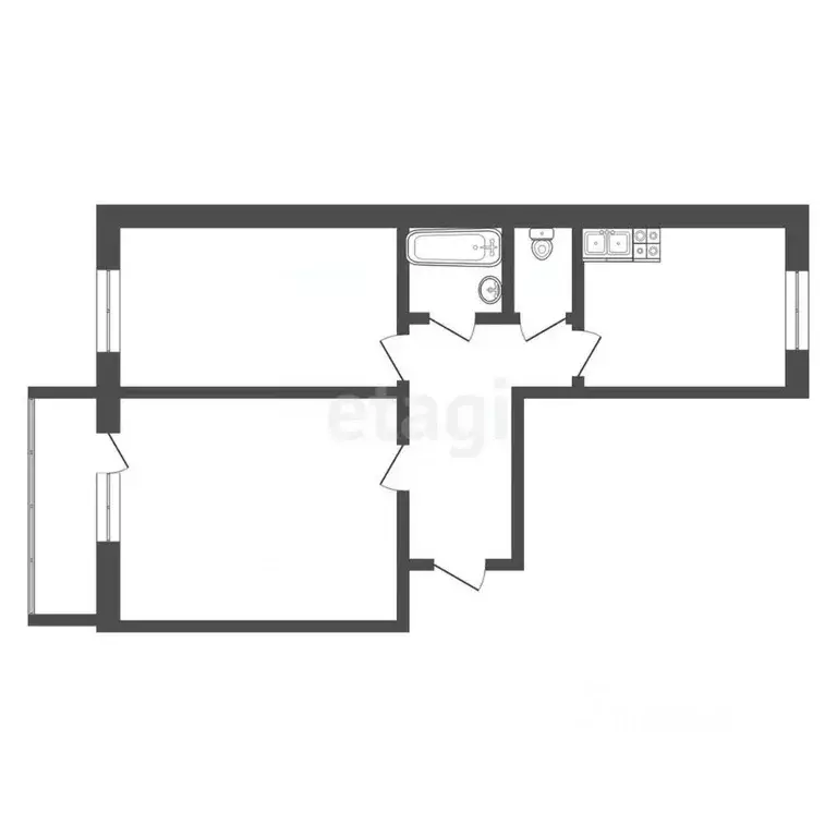 2-к кв. Самарская область, Тольятти Приморский бул., 57 (58.4 м) - Фото 1