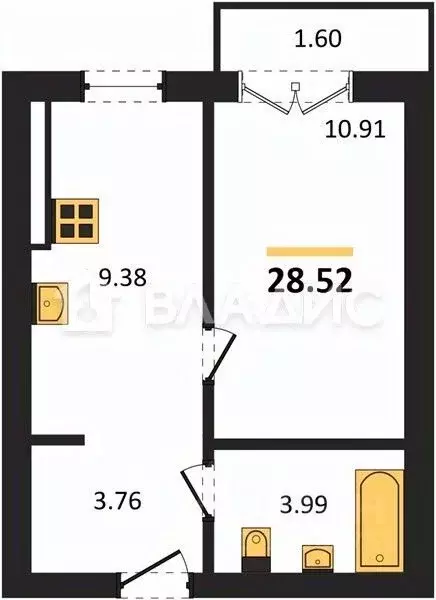 1-к кв. Калининградская область, Пионерский ул. Гептнера, 17 (30.0 м) - Фото 2