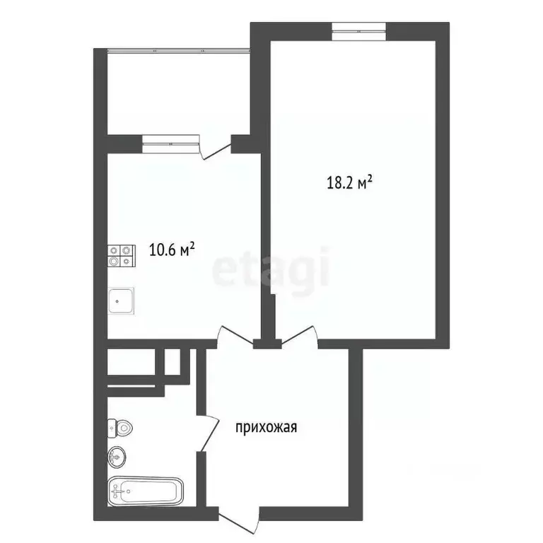 1-к кв. Воронежская область, Воронеж Краснознаменная ул., 57/2 (41.6 ... - Фото 1