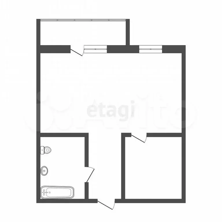 1-к. квартира, 39 м, 1/14 эт. - Фото 0