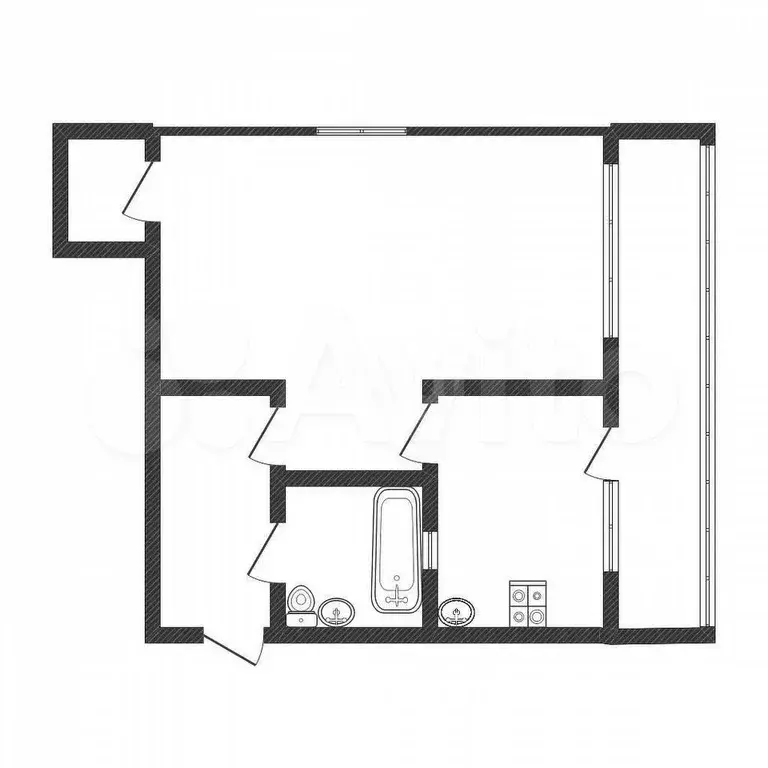1-к. квартира, 31,7 м, 4/4 эт. - Фото 0