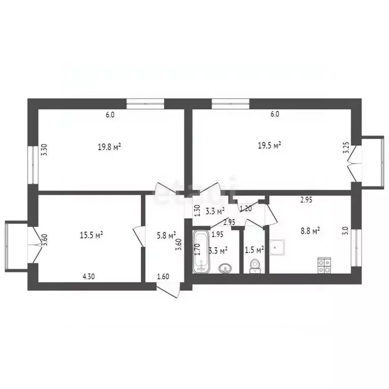 3-к кв. Архангельская область, Коряжма Театральная ул., 9 (77.8 м) - Фото 2