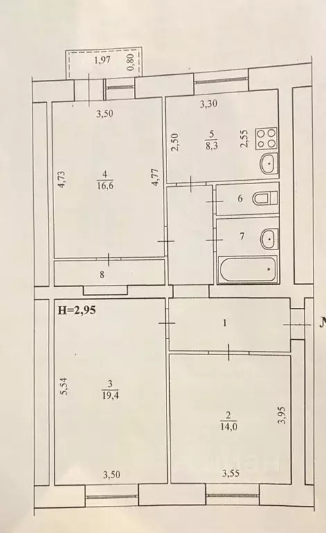 3-к кв. Волгоградская область, Волгоград ул. Петра Гончарова, 6 (76.0 ... - Фото 2