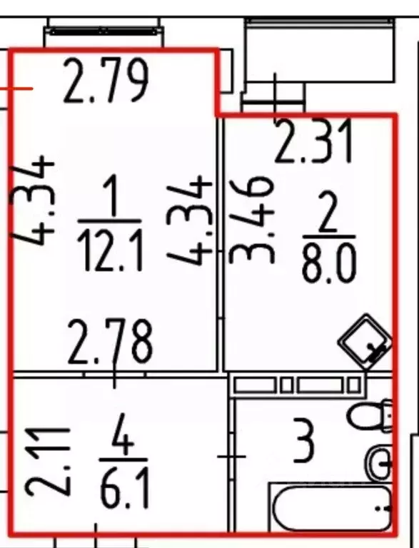 1-к кв. Пермский край, Пермь ул. Лифанова, 38 (30.2 м) - Фото 2