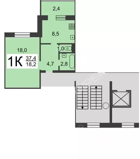 1-к кв. Нижегородская область, Нижний Новгород ул. Коминтерна, 260к1 ... - Фото 2