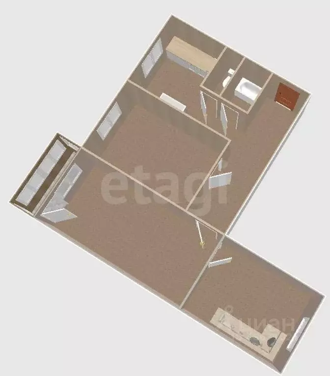 1-к кв. Сахалинская область, Южно-Сахалинск Амурская ул., 169 (56.9 м) - Фото 2