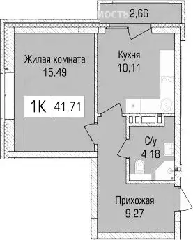 1-комнатная квартира: Новосибирск, улица Василия Клевцова, 3 (39.05 м) - Фото 0