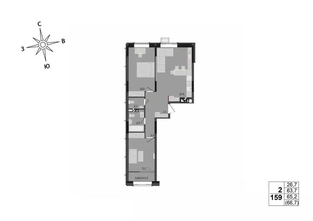 2-к кв. Удмуртия, Ижевск ул. Леваневского (65.2 м) - Фото 0