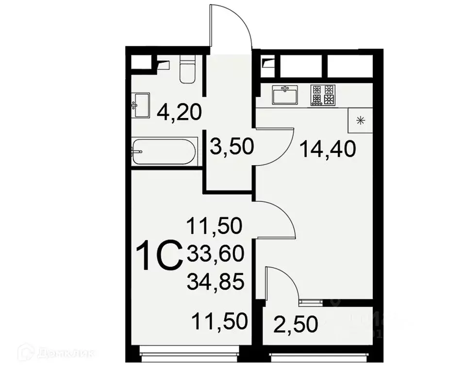 1-к кв. Рязанская область, Рязань Интернациональная ул., 20 (34.85 м) - Фото 0
