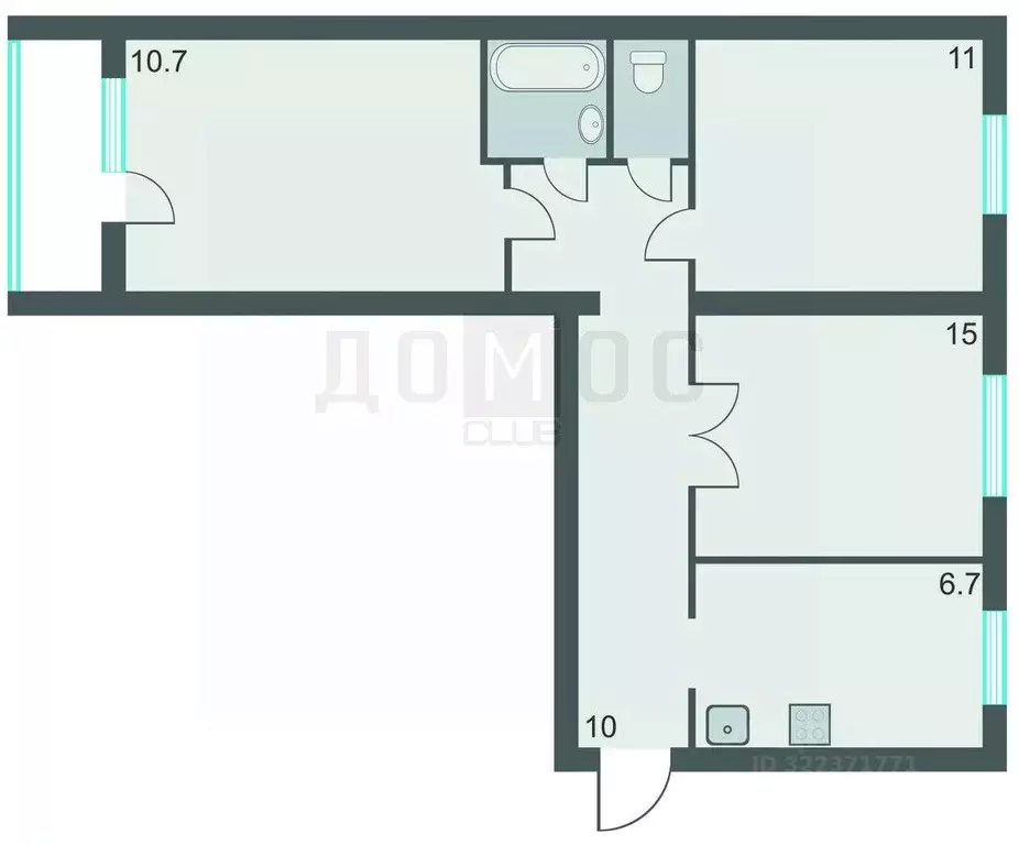3-к кв. Свердловская область, Екатеринбург ул. Войкова, 25 (58.0 м) - Фото 2