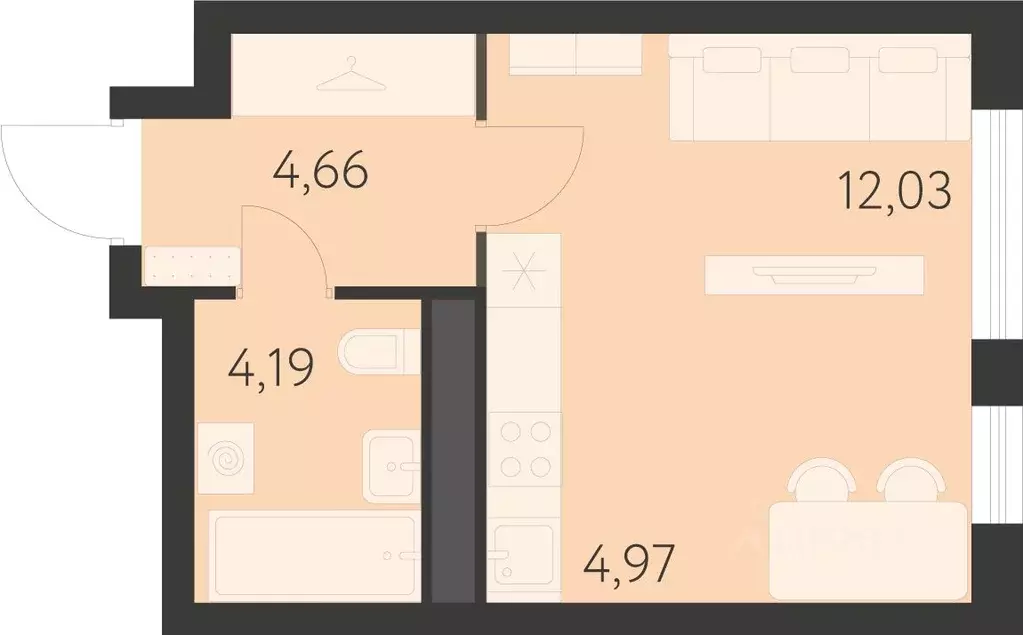Студия Свердловская область, Екатеринбург Спутник-1 жилой комплекс ... - Фото 0