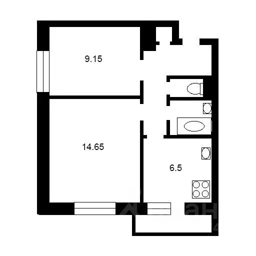 2-к кв. Москва 1-я Новокузьминская ул., 16К2 (38.0 м) - Фото 2