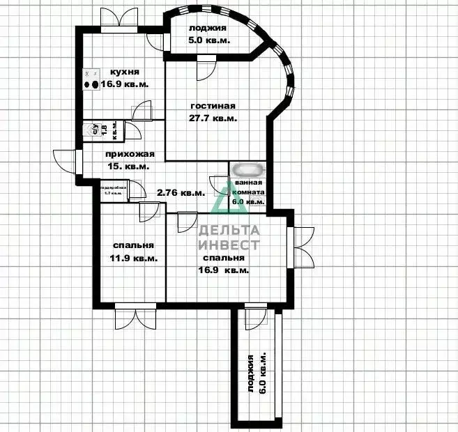 3-к кв. Башкортостан, Уфа ул. Карла Маркса, 62 (110.2 м) - Фото 2