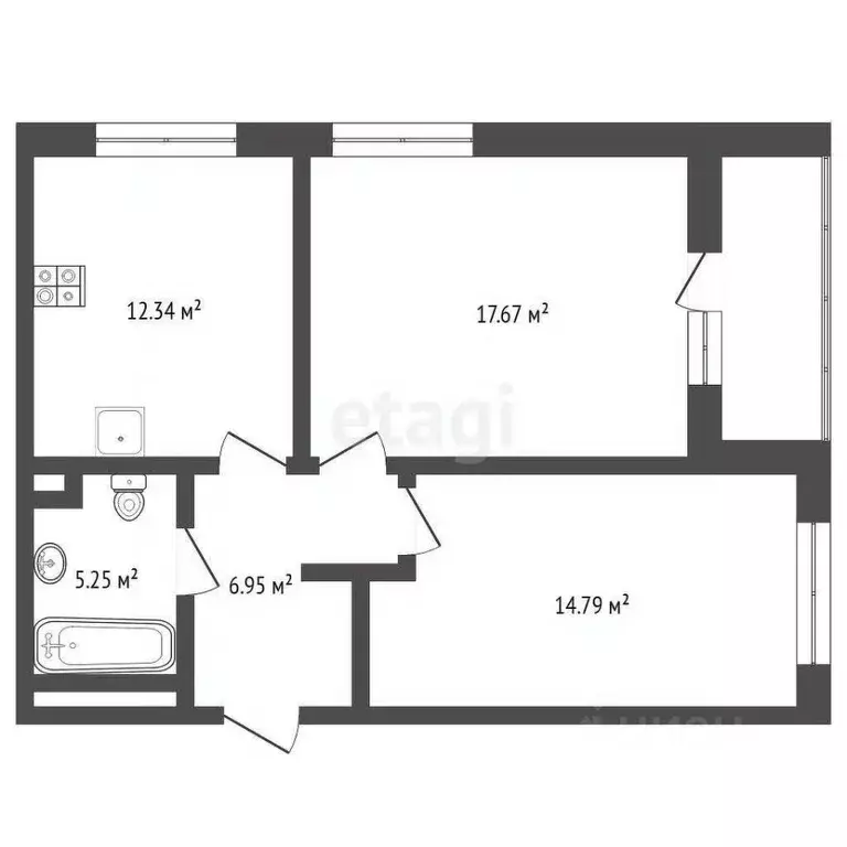 2-к кв. Тюменская область, Тюмень ул. Фармана Салманова, 12 (55.8 м) - Фото 0