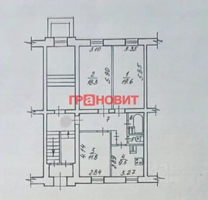 3-к кв. Новосибирская область, Новосибирск Красный просп., 161/1 (74.1 ... - Фото 1