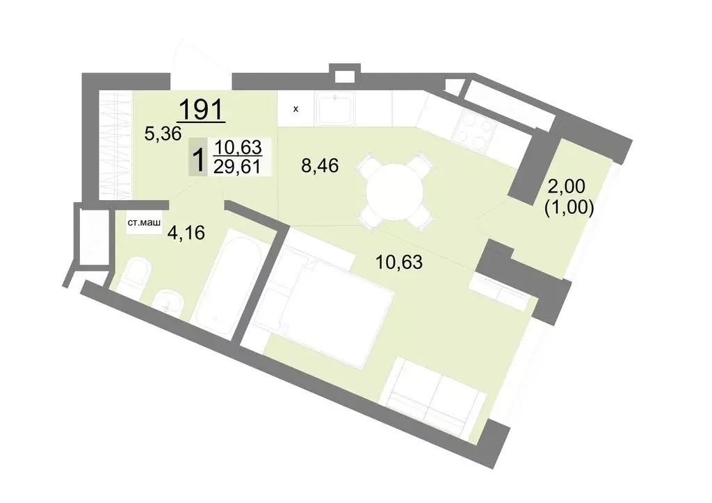 Квартира-студия: Екатеринбург, Тенистая улица, 8с5 (29.61 м) - Фото 0