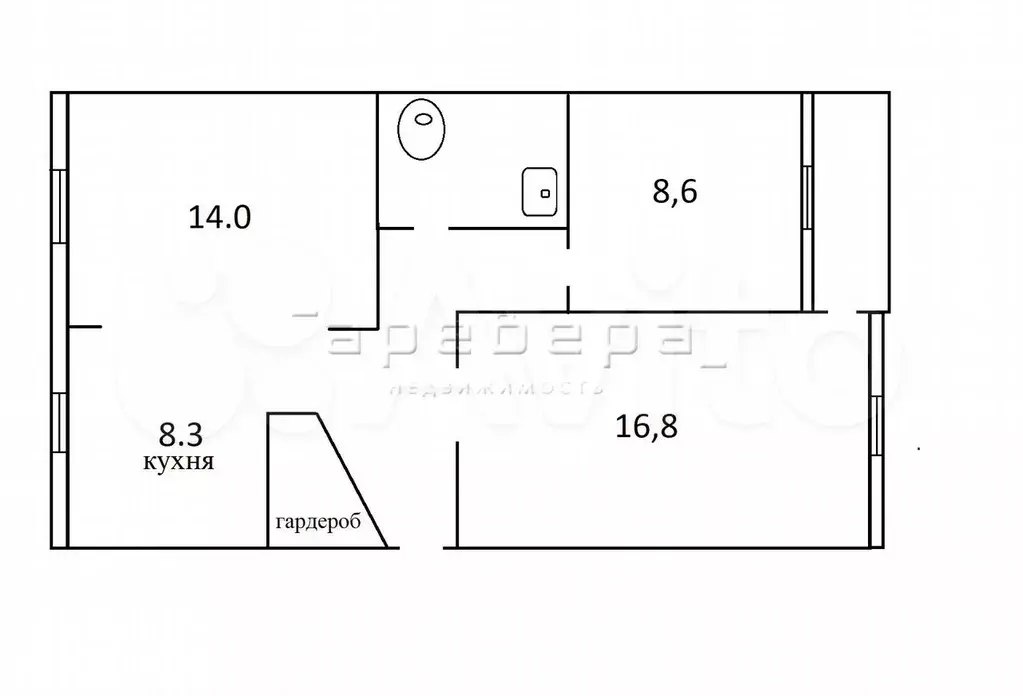 3-к. квартира, 61,7 м, 1/5 эт. - Фото 0