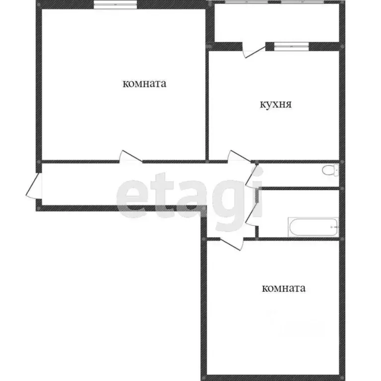 2-к кв. Костромская область, Нерехта ул. Чкалова, 4 (52.0 м) - Фото 2