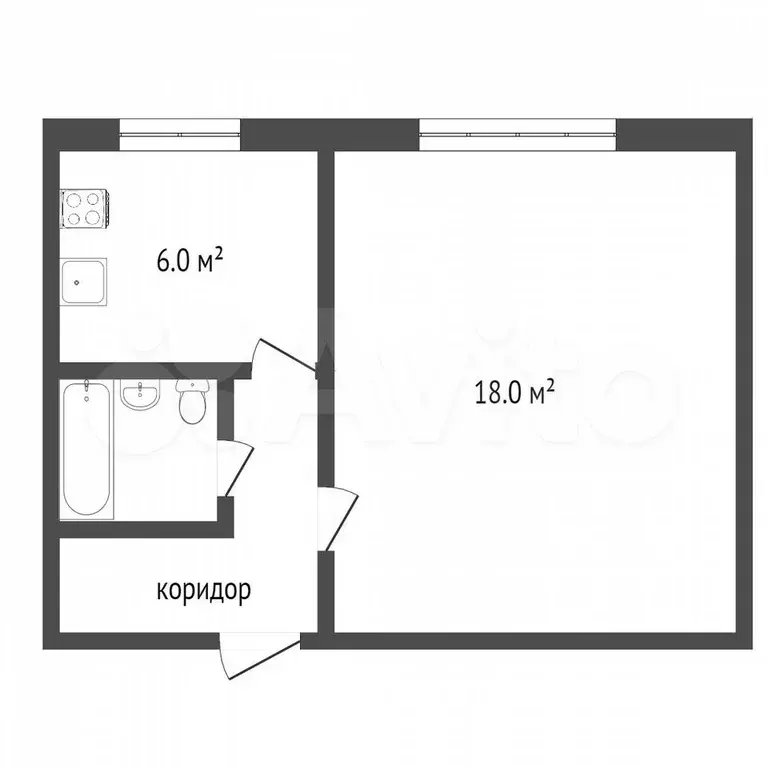 1-к. квартира, 29,3 м, 1/9 эт. - Фото 0