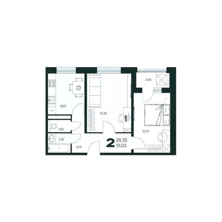 2-к кв. Московская область, Химки Сходня мкр, Первомайская ул., ... - Фото 1