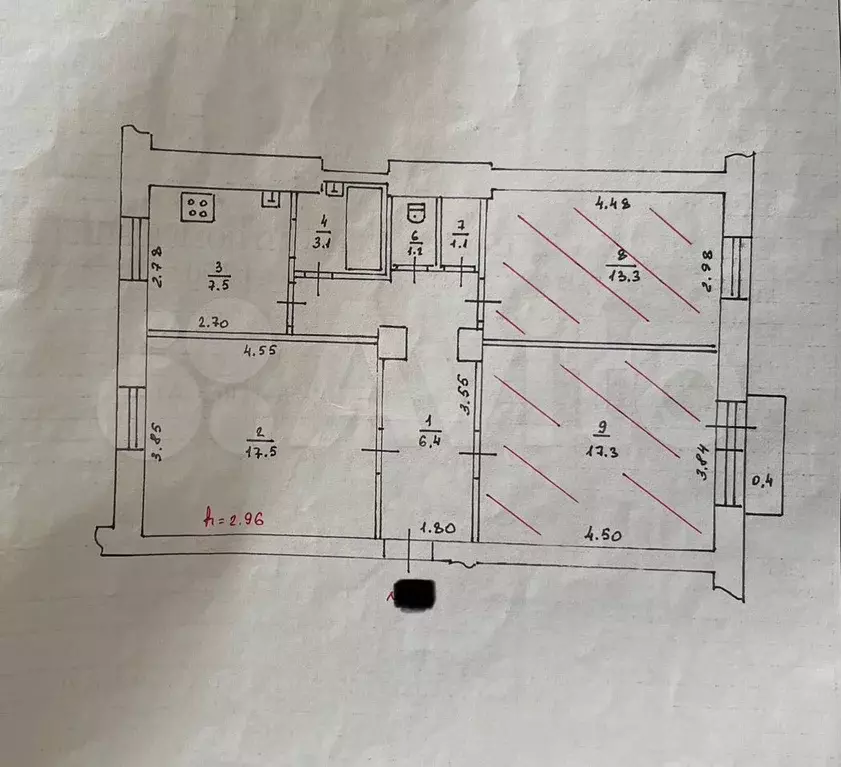 3-к. квартира, 72 м, 4/4 эт. - Фото 0